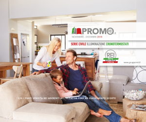 serie civile, illuminazione, cronotermostati, volantino rei